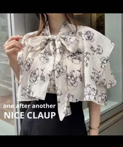 美品　NICE CLAUP マルチウェイ　リボンブラウス　花柄　Free