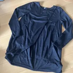★シンプル黒ワンピース　160 M シンプルながらデザインがオシャレ！