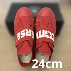 美品 CONVERSE ストラップ付き レッドスニーカー24cm