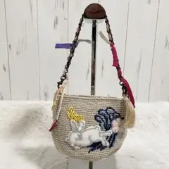 〖美品〗ケイタマルヤマ ミニバッグ ハンドバッグ チェーン 刺繍 和柄 希少