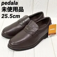 極美品】アシックス ペダラ 革靴 ローファー ブラック 25cm EEEE 