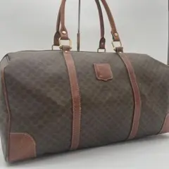 CELINE セリーヌ ボストンバッグ マカダム柄 トリオンフ PVC 茶のサムネイル