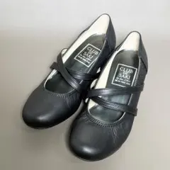 【CLUB DE SAKI 】パンプス/21.5cm/ブラック/本革 /ウェッジ