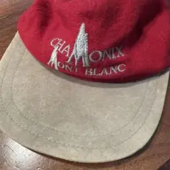 赤　キャップ CHAMONIX MONT BLANC