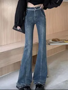 フレアデニムパンツ