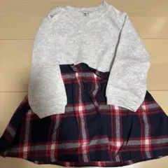 ドッキングワンピース 90cm チェック柄