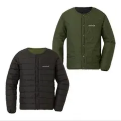 インナーダウンリバーシブル軽量ダウンジャケットネイビーブラックグリーン