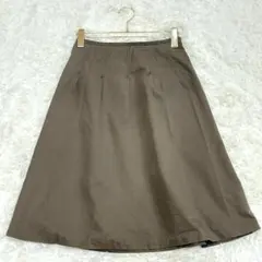 美品✨ アンタイトル ブラウン フレア スカート ひざ丈 上品 通勤