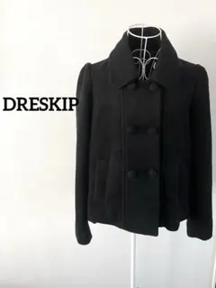 【DRESKIP】Pコート　ショート丈　フェミニン　ブラック　40