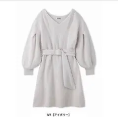 アイボリー Vネック ベルト付きワンピース snidel スナイデル