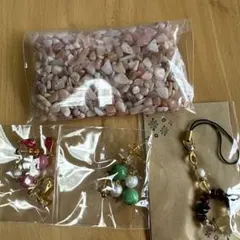 天然石アクセサリー イヤリング ストラップセット