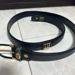 dunhill ブラック レザー ベルト