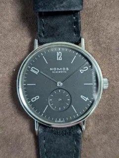 ノモス グラスヒュッテ タンジェント 35mm 希少 黒文字盤 精度良好 
