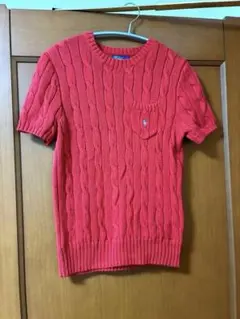 Polo by Ralph Lauren ケーブルニット 半袖 赤