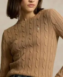 【美品】近年ラルフローレン大人気クルーネックケーブル編みニットセーター現行品