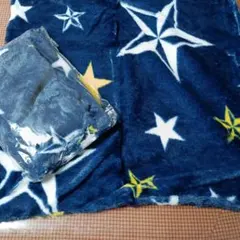 星柄フリースクッション ネイビー2枚セット