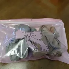 シュシュ　グレー&ベージュ