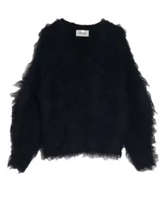 the toe Pigalle shaggy Vneck knit