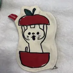B-SIDE LABEL りんご 猫 ポーチ