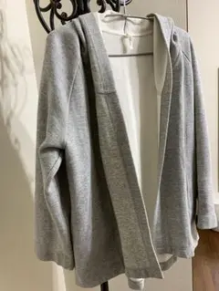 Air papel グレー フード付き カーディガン
