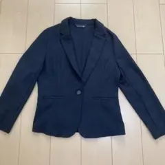 ネイビー　ウォッシャブル　テーラードジャケット