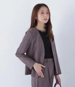 今期美品　サマードライタッチ SETUP ノーカラージャケット　テーパードパンツ