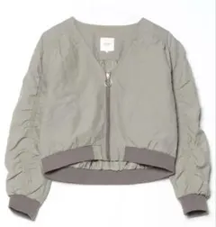 【BEAMS HEART】ノーカラーブルゾン オリーブボンバージャケット