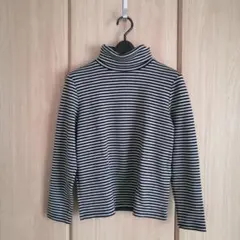 美品　ユナイテッドアローズ　ボーダータートルネック　カットソー　長袖　ハイネック