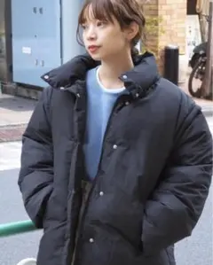 試着のみ美品★2wayフェイクダウンブルゾン★ブラック