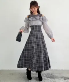 MAJESTIC LEGON ウエストきゅっとミルフィーユワンピ