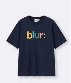 GU グラフィックT MUSIC 1/blur ネイビー S