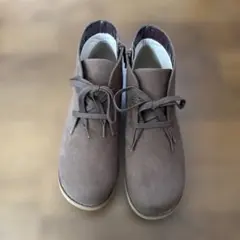 グレー スエード ハイカットブーツ