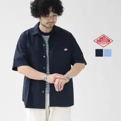 DANTON 　ダントン　コットンポプリンワークシャツ　42 ネイビー日本製のサムネイル