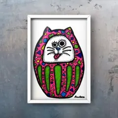 原画 『黄金を吸い寄せる猫ダルマ』