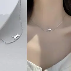 猫モチーフ ネックレス シルバー アクセサリー NS003