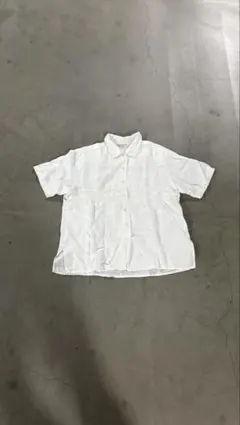 90s 100％ linen White shirt 刺繍