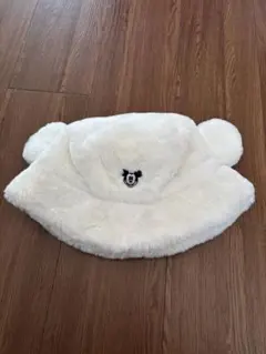 ミッキーマウス フリース帽子 ホワイト
