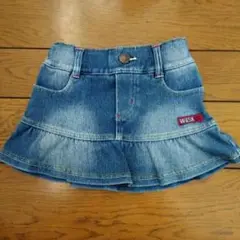 WASK デニムスカート フリル付き ブルー　サイズ90 BeBe