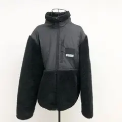 プーマ PUMA ブルゾン アウター M ブラック ボア ロゴ ハイネック