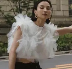 Typewriter Shirring Tops anuke - メルカリ