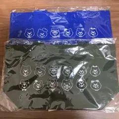 青と濃緑（キューズモール） おでかけミニトート。