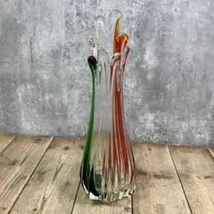 D-壁 ヴィンテージ アートガラス 花瓶 ムラーノスタイル フリーフォームのサムネイル