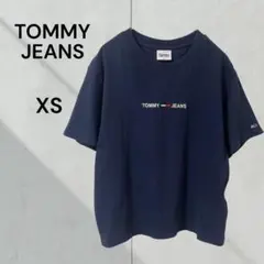 トミー ジーンズ ロゴ刺繍 Tシャツ ベーシック ネイビー 綿100%