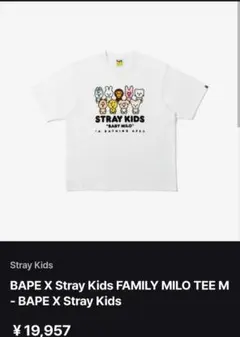 Stray Kids　BAPE×Stray Kids　コラボTシャツ　　Sサイズ