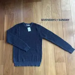 ＊ SEVENDAYS = SUNDAY ワッフル編みクルーニット ＊