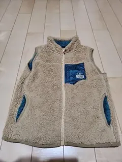 CHUMS ボアベスト ベージュ×ブルー
