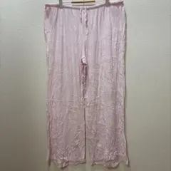 オーデン 柔らかなめらか リブイージーパンツ ピンク XL大きいサイズ レーヨン