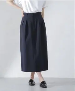 ナノユニバース　メランジドライ　ソフトコクーン　スカート　ネイビー　Mサイズ