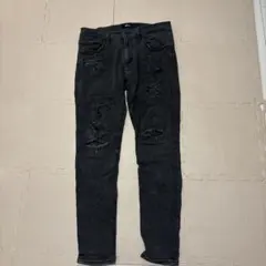 ♡AZUL♡BY MOUSSY☆ダメージデニムパンツ☆ブラック☆サイズ/L