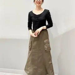 GU コットンブレンドリブクロップドヘンリーT XXL ブラック